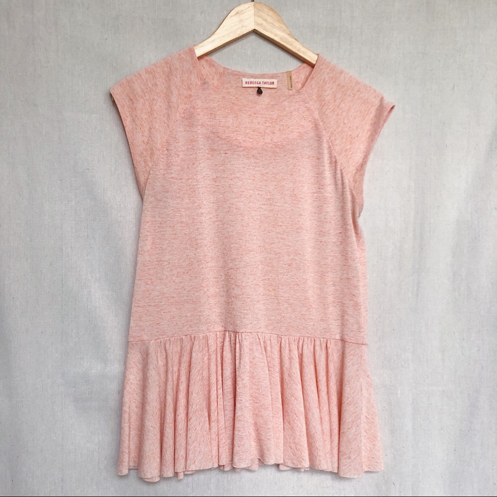 Rebecca Taylor Short Sleeve Peach Peplum Top
